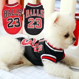 Mesh Basketball Uniform "BALLS" No. 23 Jersey for Dog Cat Pet